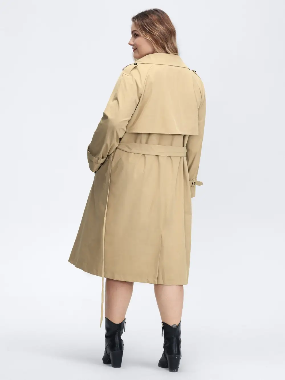 Adjustable Tab Sleeve Lined Trench Coat