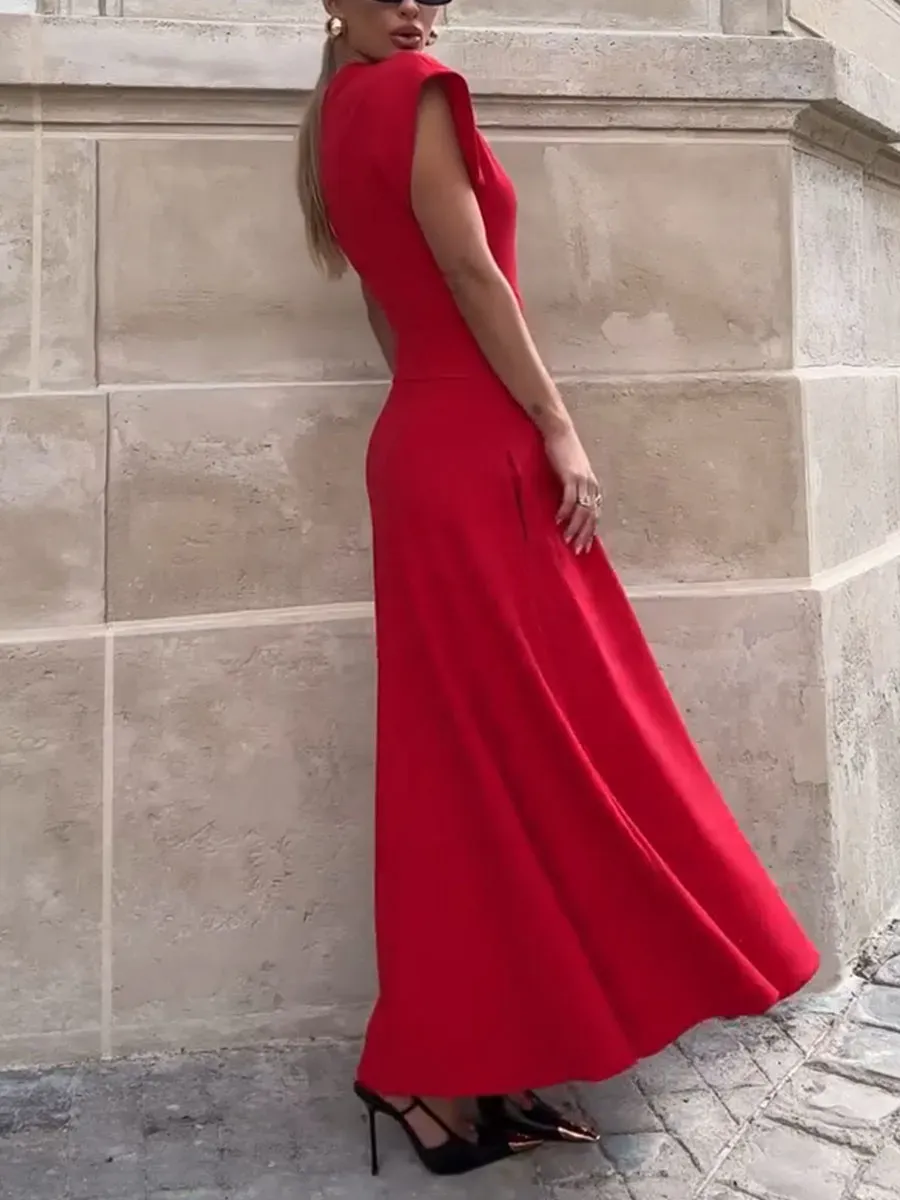 Chic slim fit dress with flying sleeves