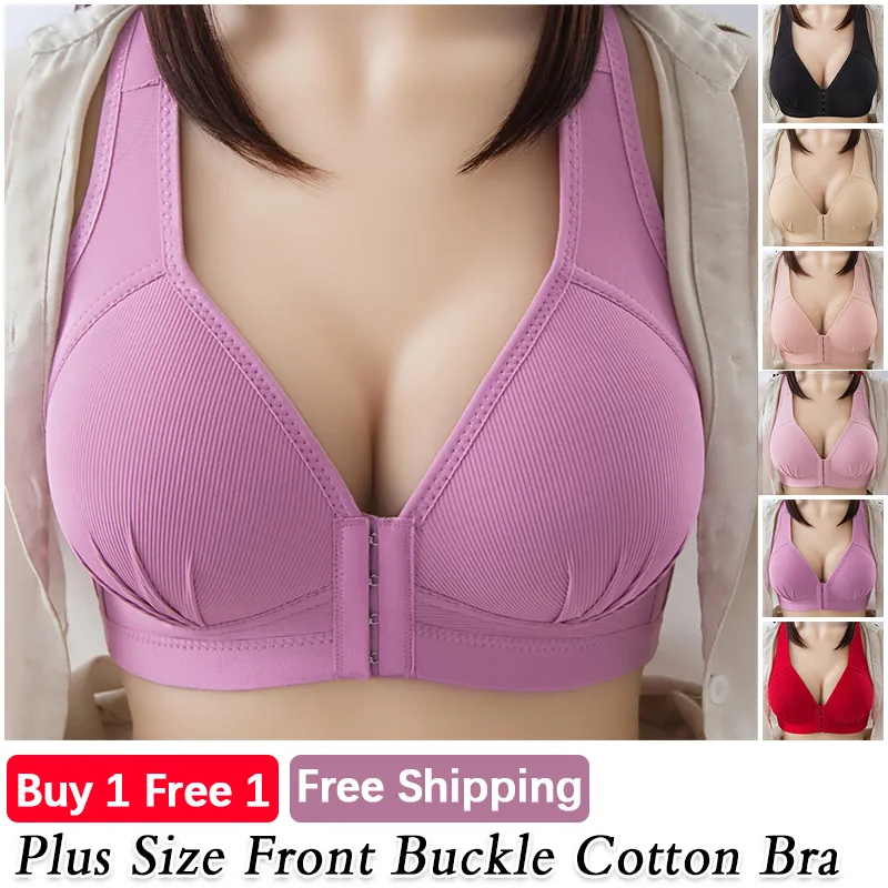 🔥 Plus Size Cotton Front Buckle Bra(50% OFF!FREE SHIPPING)