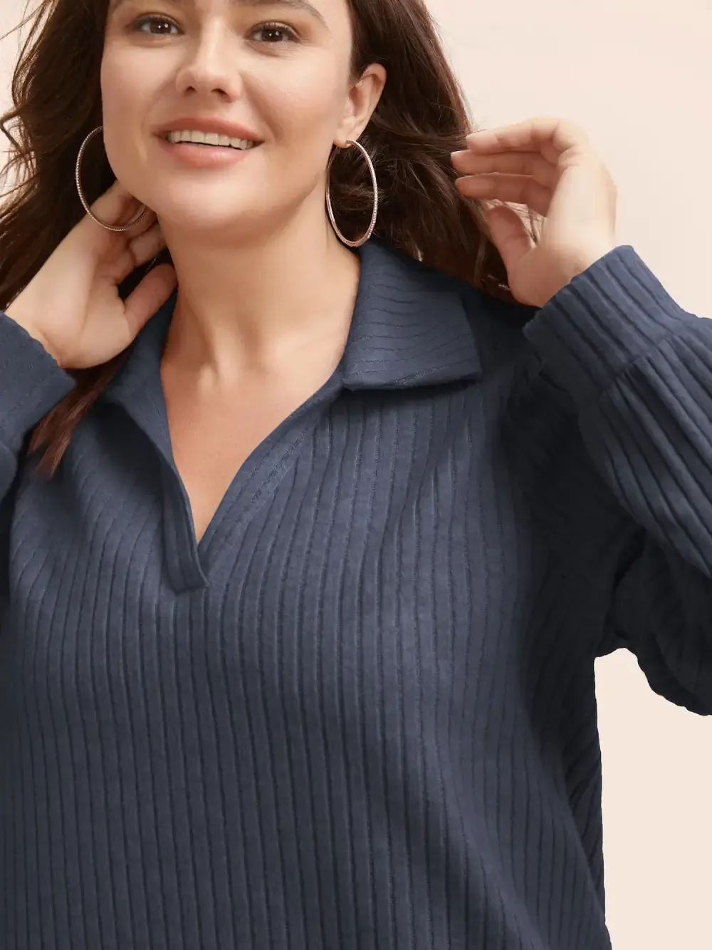 Solid Pit Strip Stretch Sweatshirt