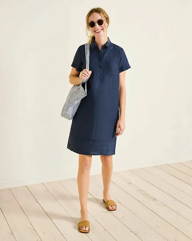 Linen Relaxed Popover Shirtdress