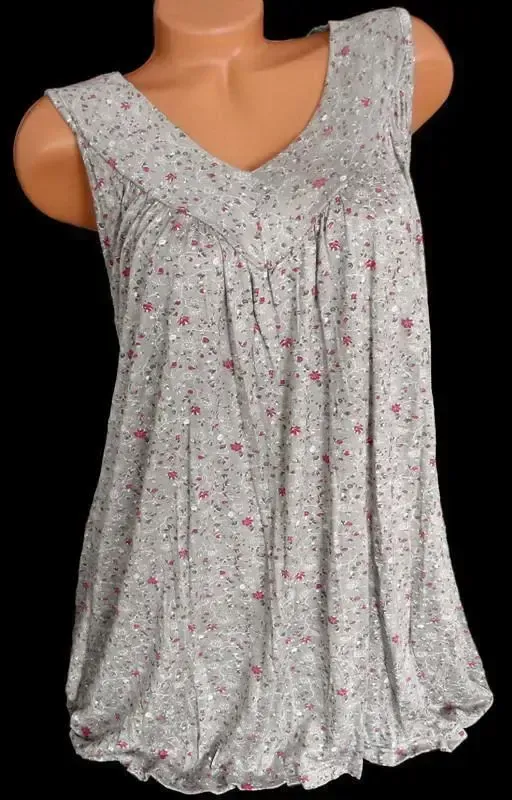 Plus Size Women Fashion Blouse Casual Loose Floral Printed Tops