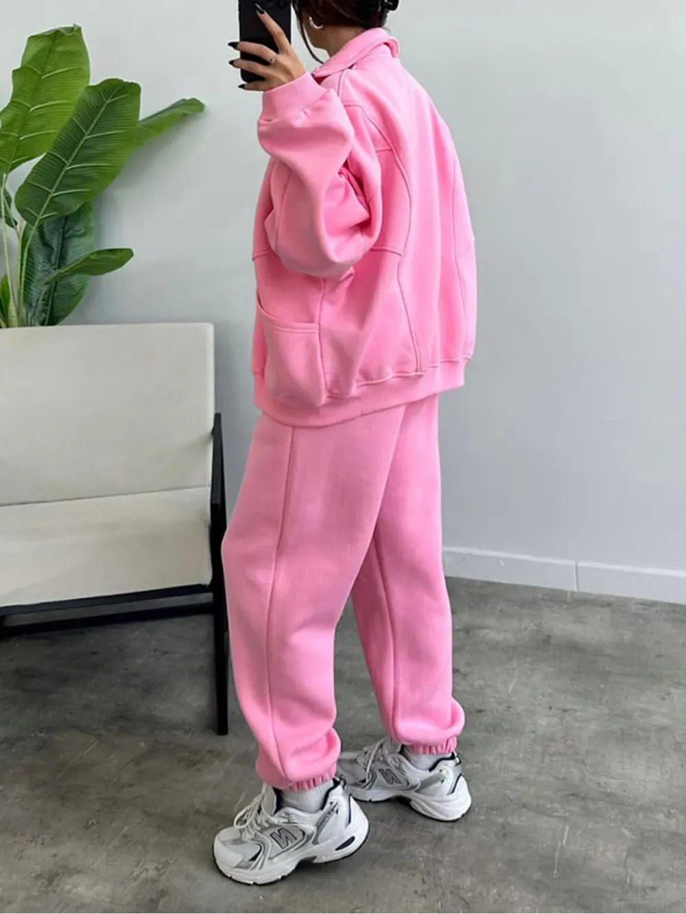 Women's 2 Piece Sets Zipper Outfits Casual Long Sleeve  Sweatsuits Sets