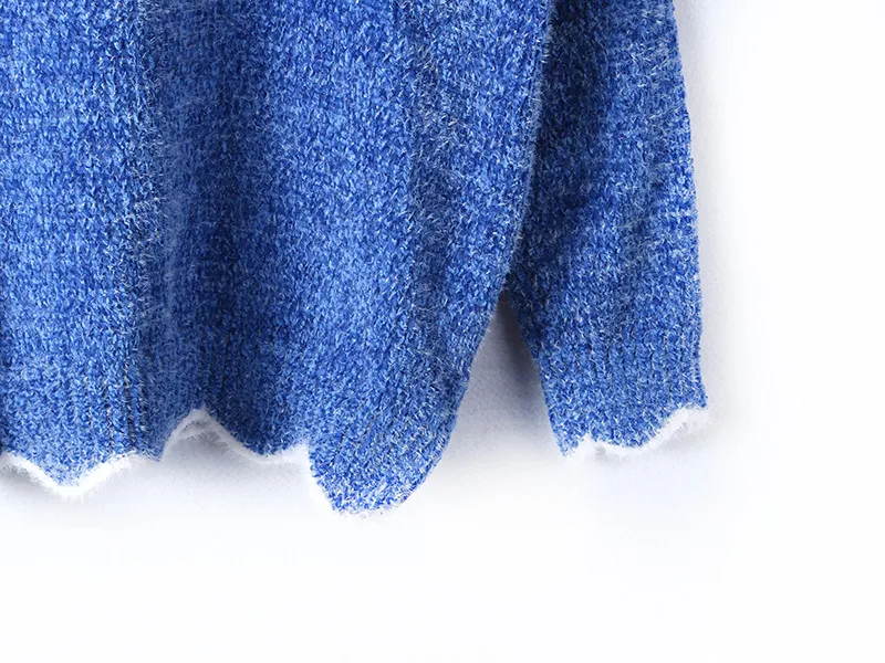 Wave Edge V-Neck Casual Sweater