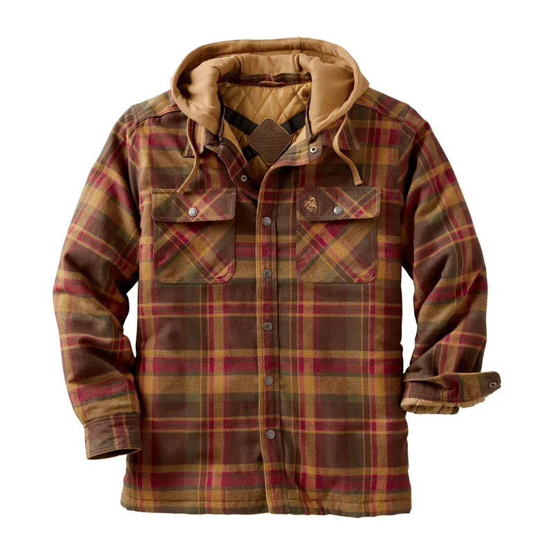 Tactical Check Texture Chunky Hooded Jacket