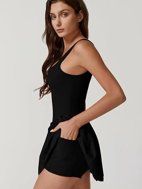 Women's Tennis Dress with Shorts & Pockets