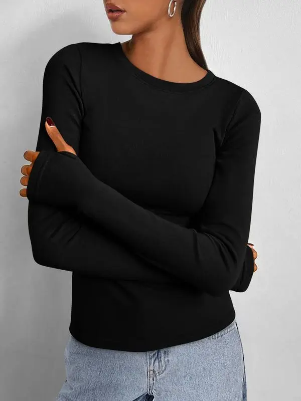 Women's Casual Long Sleeve Crew Neck Top