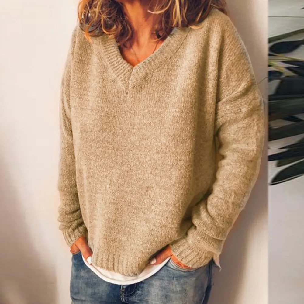 Vintage V Neck Casual Comfy Knitwear
