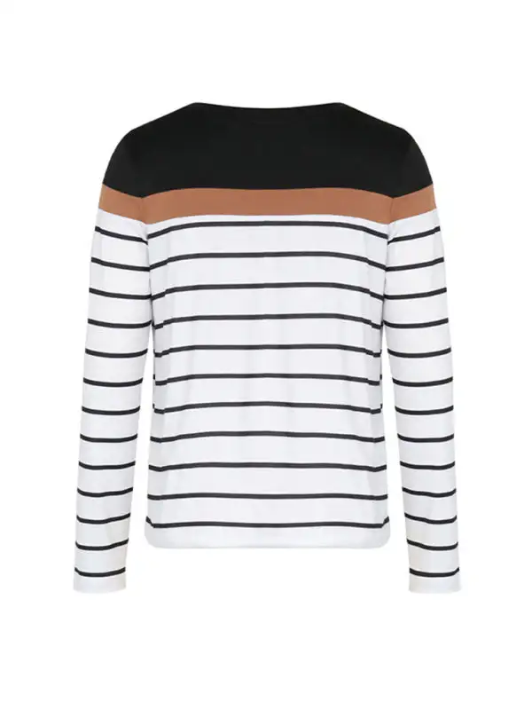 New Women's Striped Long Sleeve Sweater