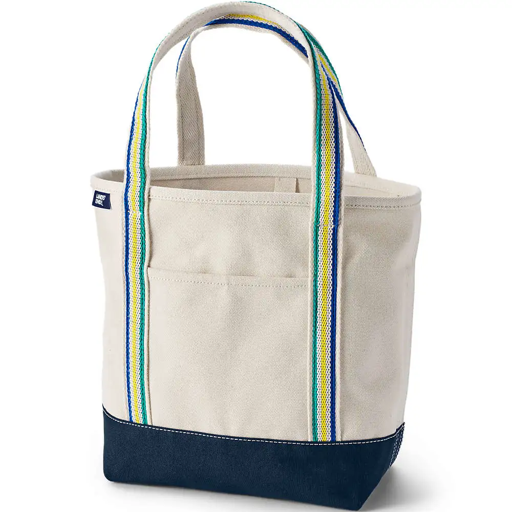 Medium Natural 5 Pocket Open Top Canvas Tote Bag