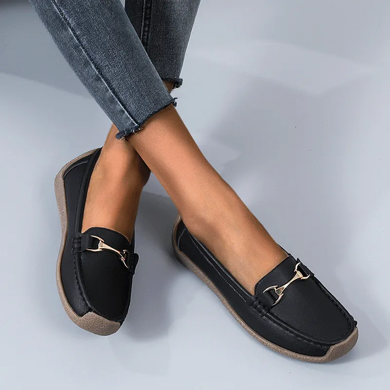 Flat Fashion Comfortable Shoes  Leather Breathable Casual Loafers