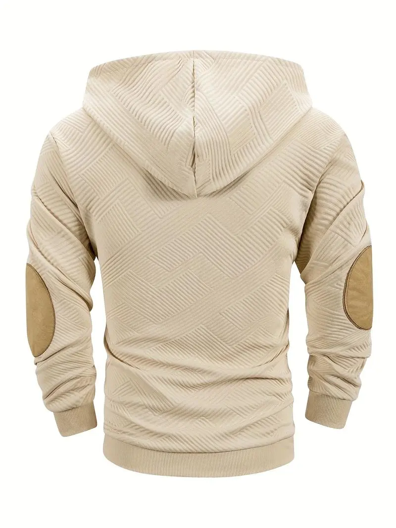 Men's Knitted Jacquard Casual 2-Piece Sweat Set