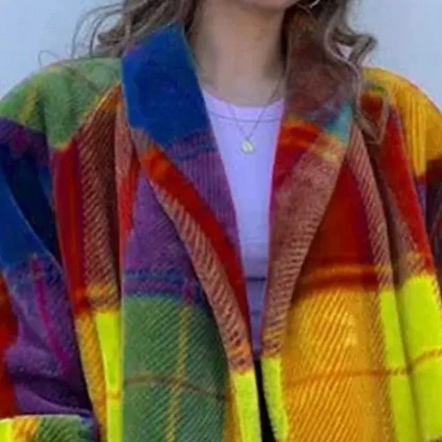 Women's Casual Jacket Comfortable Breathable Pocket Buttons Casual Color Block Vacation Street Casual Daily Wear Single Breasted Long Turndown Loose Fit Long Sleeve Outerwear Yellow Burgundy Green