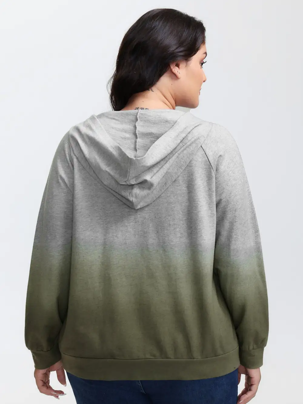 Cotton Dip-Dyeing Half-Zipper Hoodie