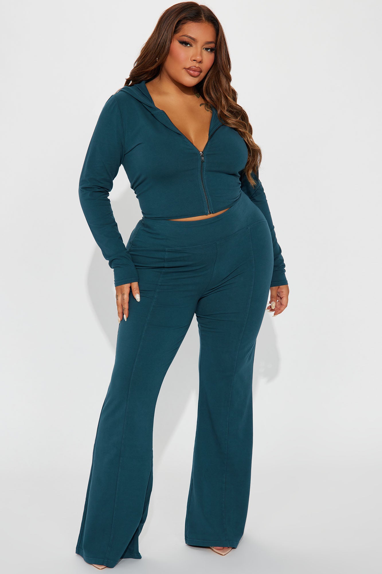 Need Me Vintage Wash Pant Set - Teal