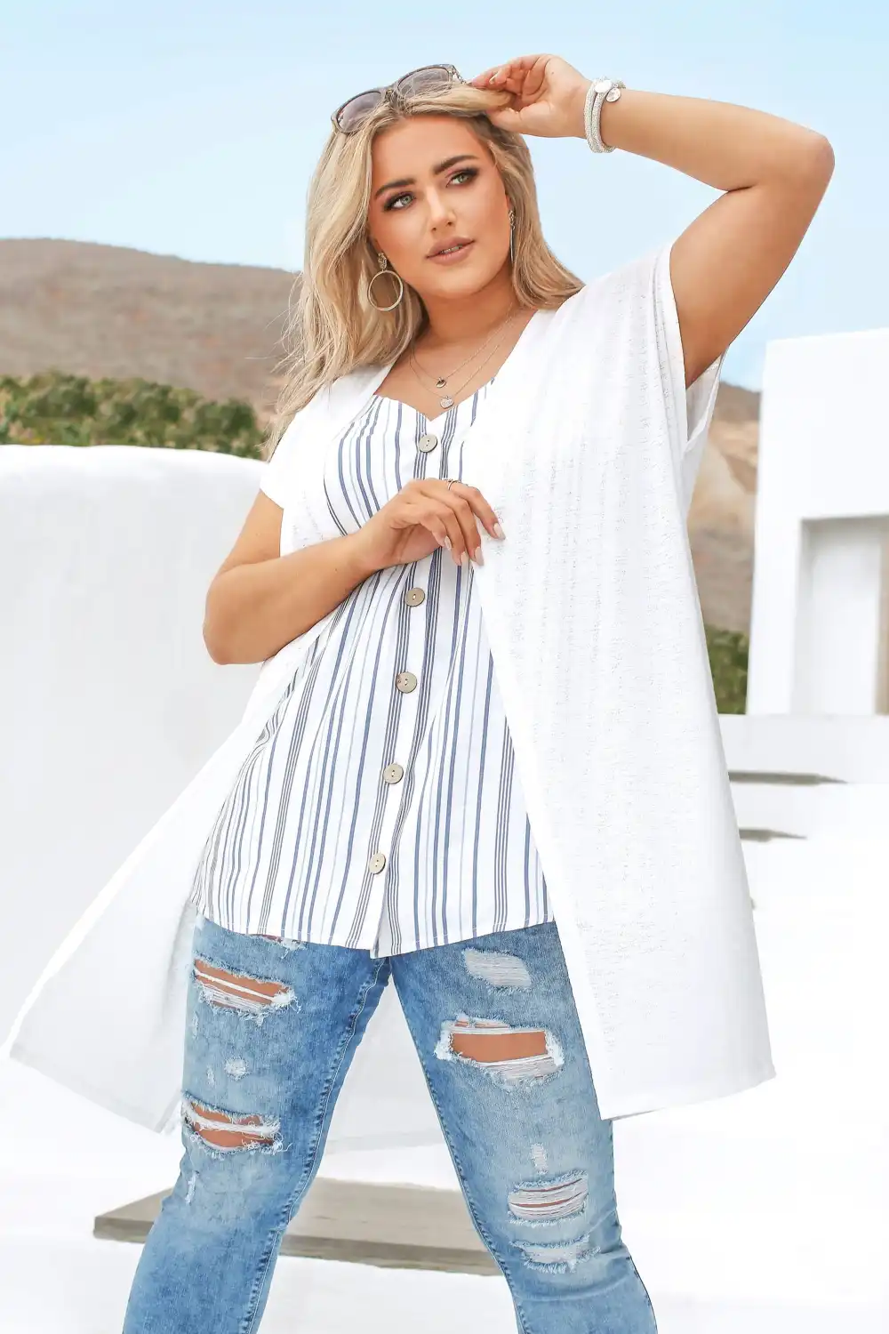 YOURS Curve Navy Blue Cardigan
