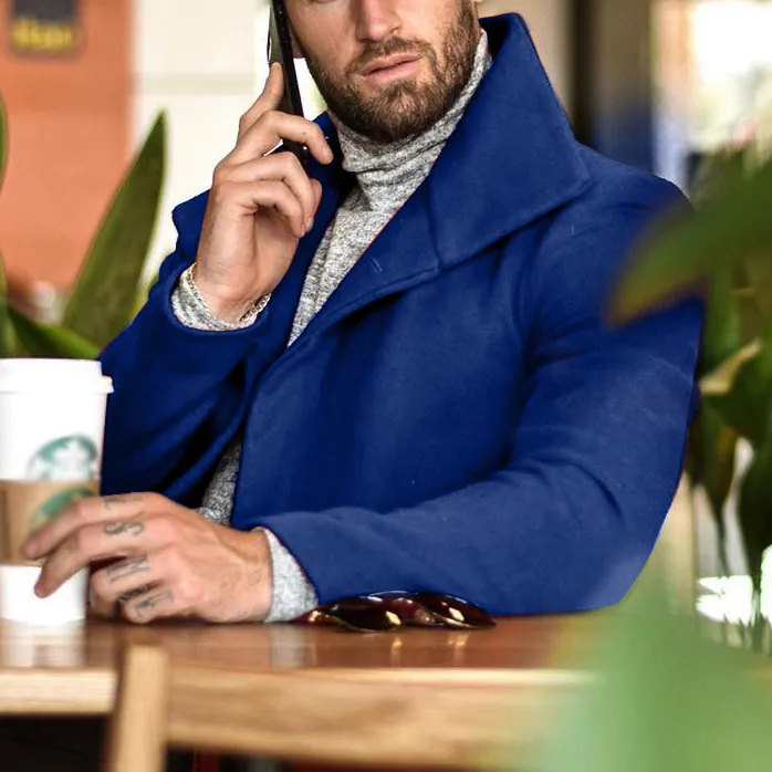 Casual Lapel Pure Color Single Breasted Overcoat