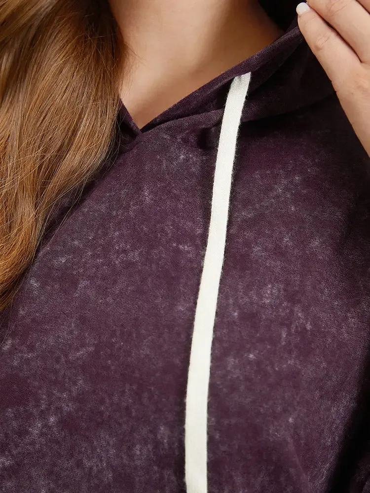 Hooded Ties Pocket Elastic Cuffs Sweatshirt