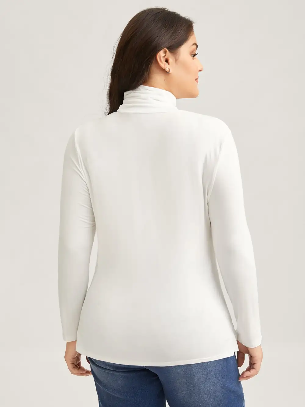 Supersoft Essentials Solid Funnel Neck Knit T-shirt