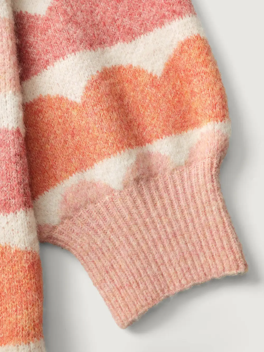 Cloudy Stripes Contrast Balloon Sleeve Pullover