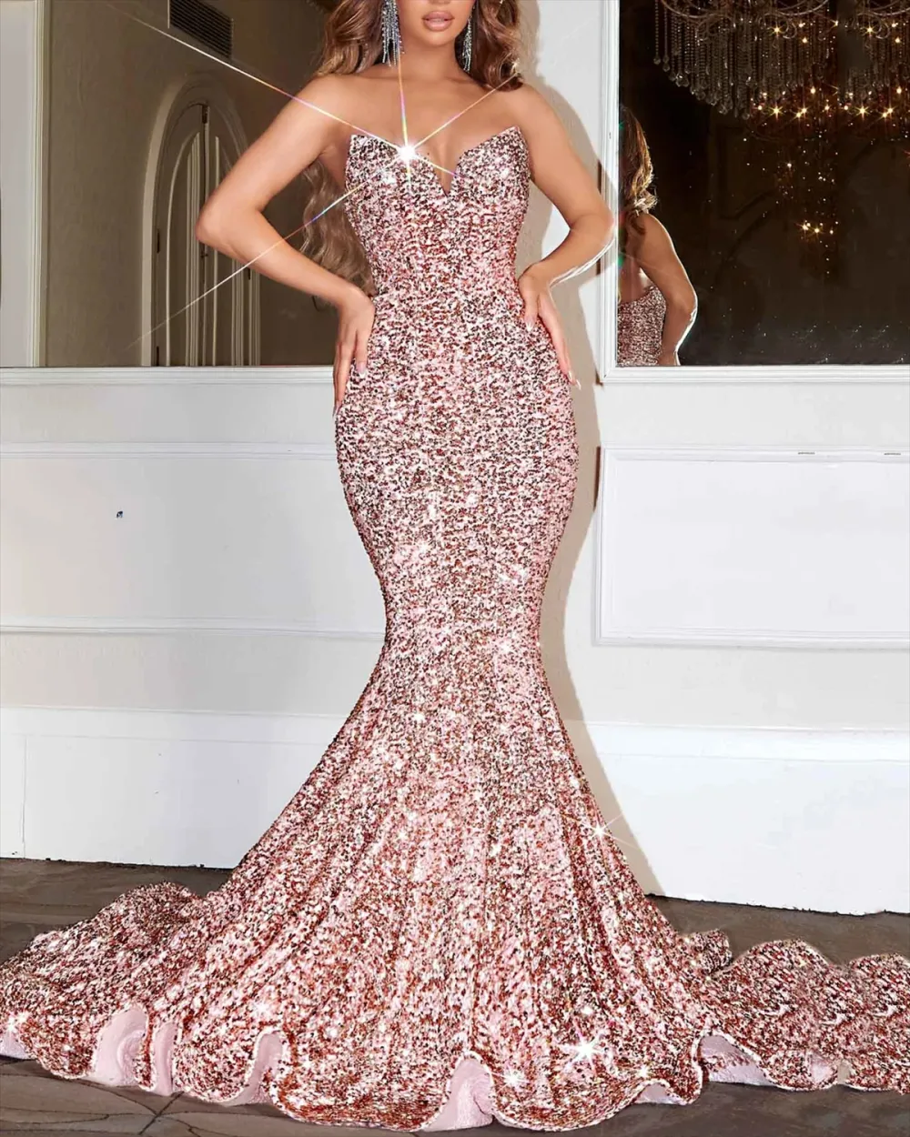 Sexy Sequined Cocktail Dress