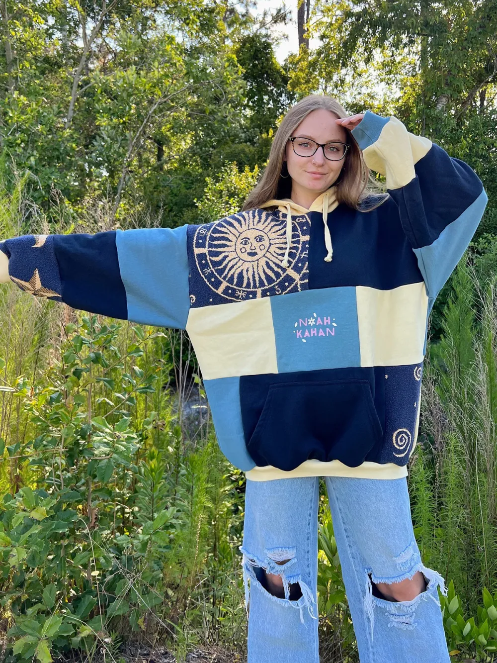 Navy Streetwear Leisure Hoodie Sweatshirts