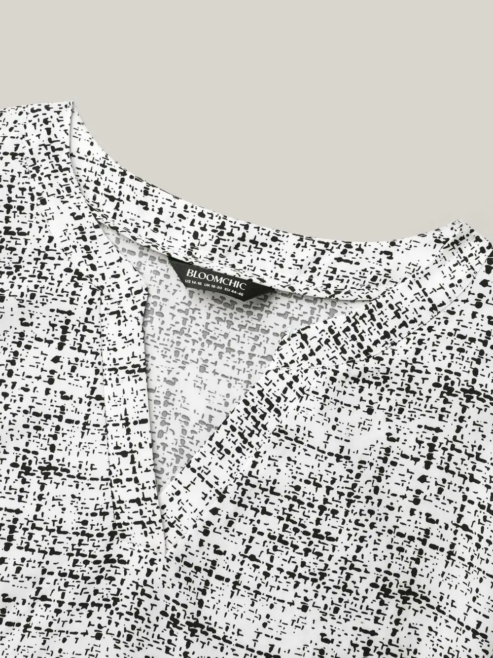 Geometric Print Puff Sleeve Blouse