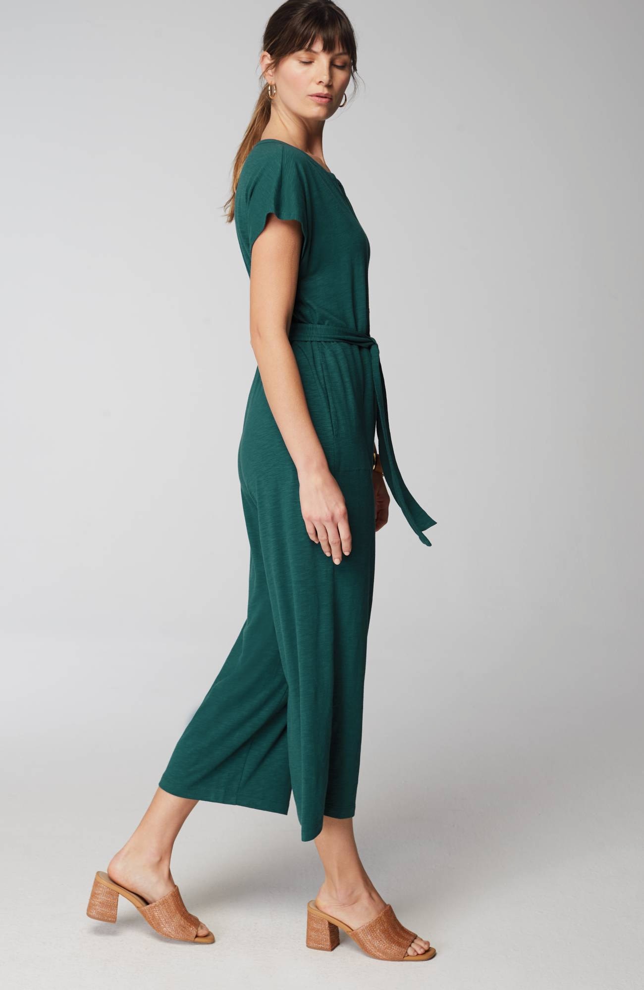 Pure Jill Belted Jumpsuit