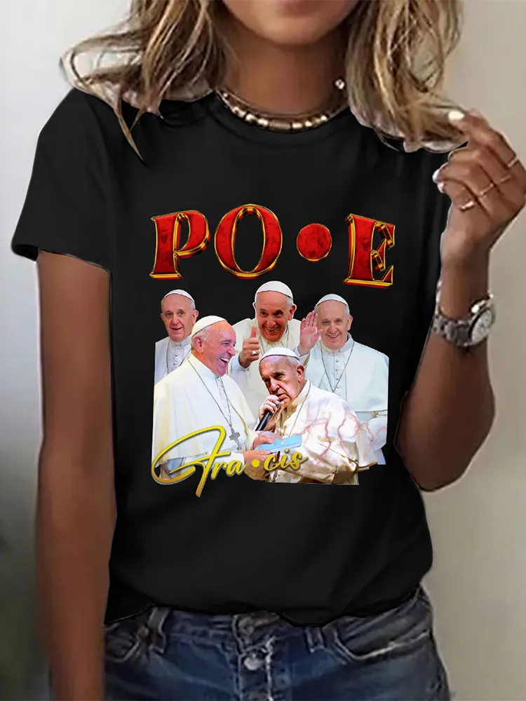 Women's Thank You Father 1936-2025 Print Short Sleeve Round Neck Cotton T-Shirt