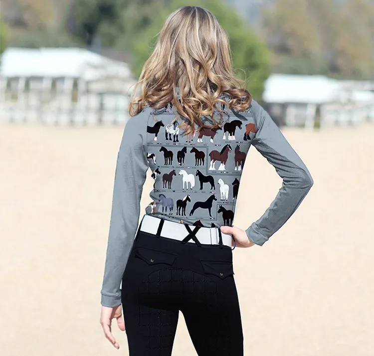 Women's Riding Style Print Long Sleeve Casual Shir