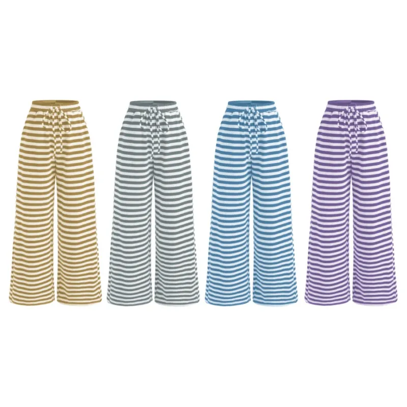 Mid Rise Striped Knotted Wide Leg Trousers (Just $3 Each!)