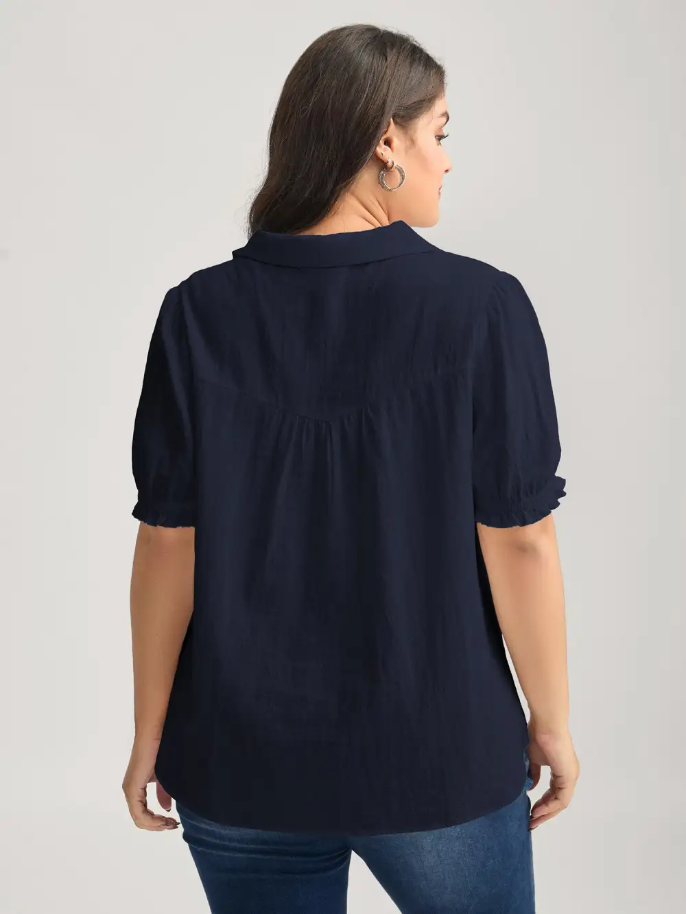 Pure Cotton Ruffled Puffy Sleeve Blouse