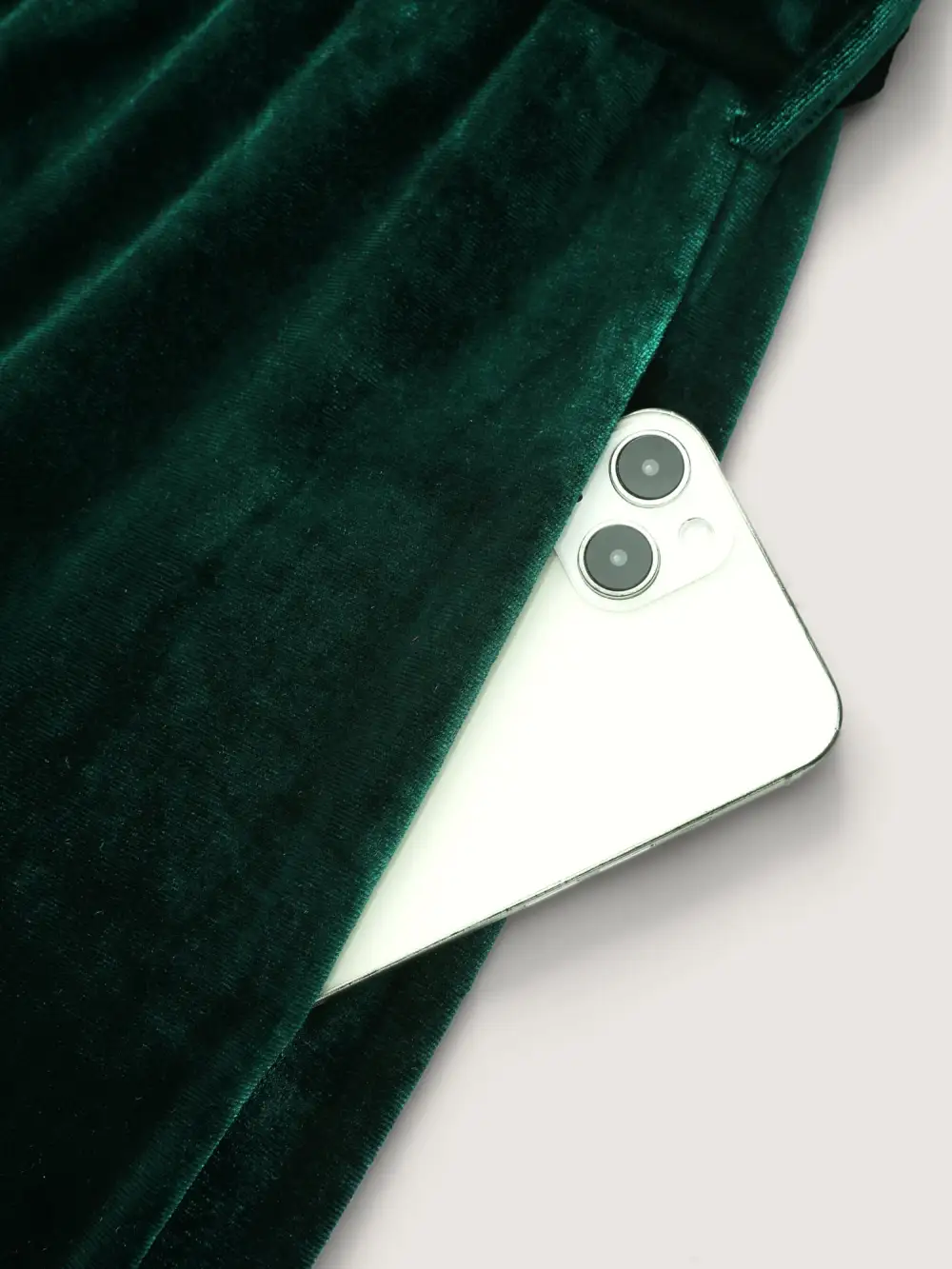 Velvet Belted Wide-Leg Pockets Jumpsuit