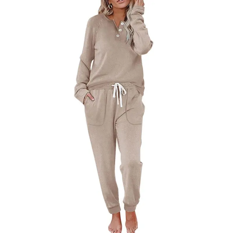 Women's 2-Piece Button Down Lounge Sweatsuit