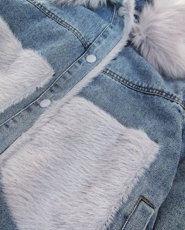 Denim jacket on a teddy bear