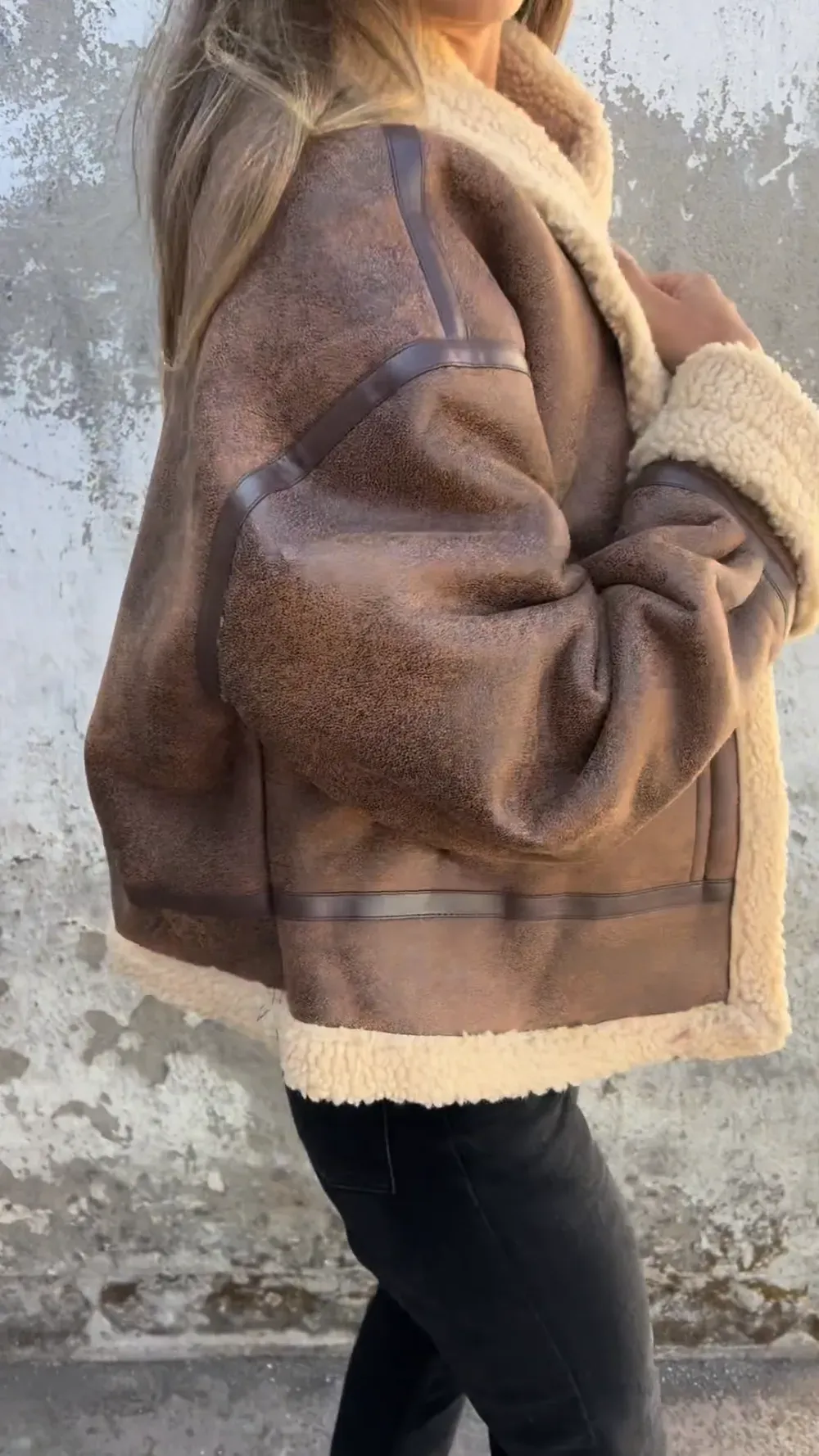 Rustic Aviator Shearling Jacket