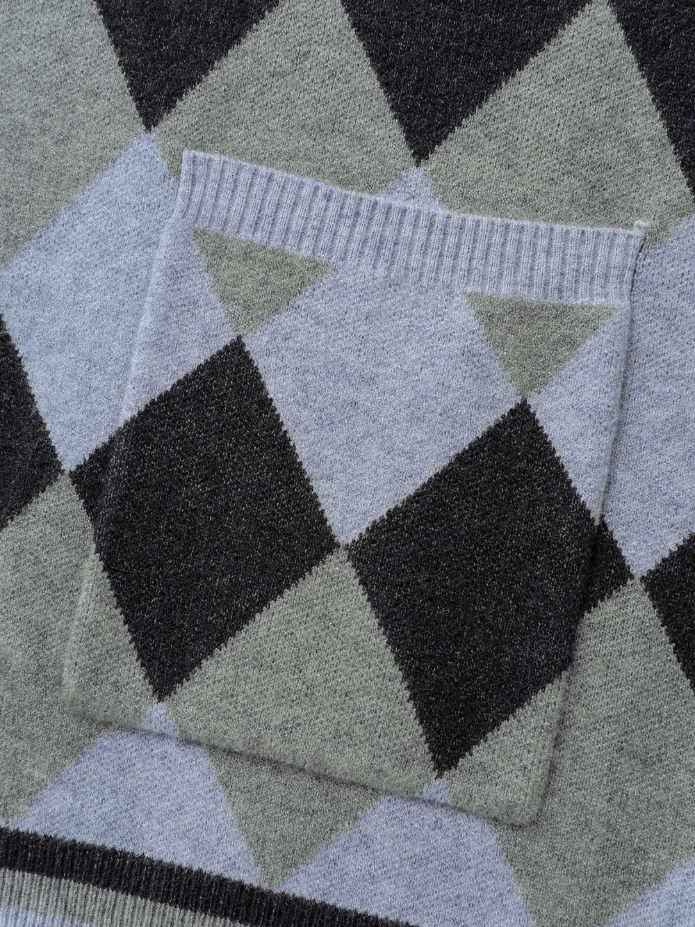 Geometrical Pattern Open-Front Knit Cardigan