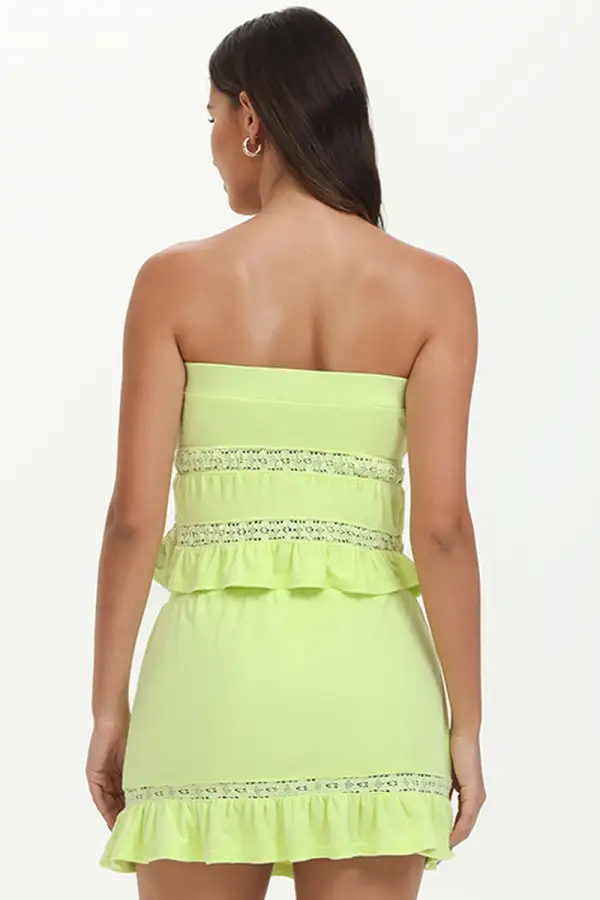 Towel Terry Lace Trim Tube Top