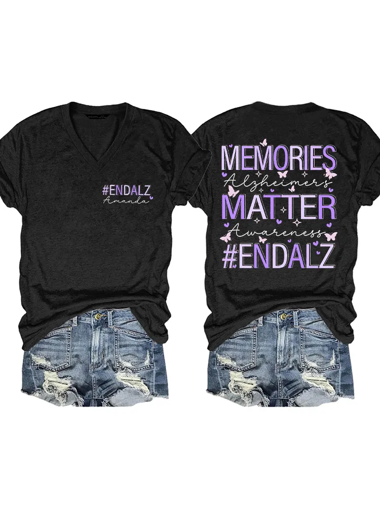 Women'S Memories Matter Endalz V-Neck T-Shirt