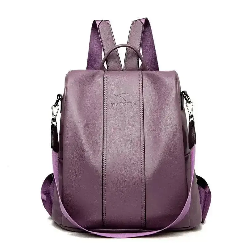 Premium and Secure PU Leather Backpack