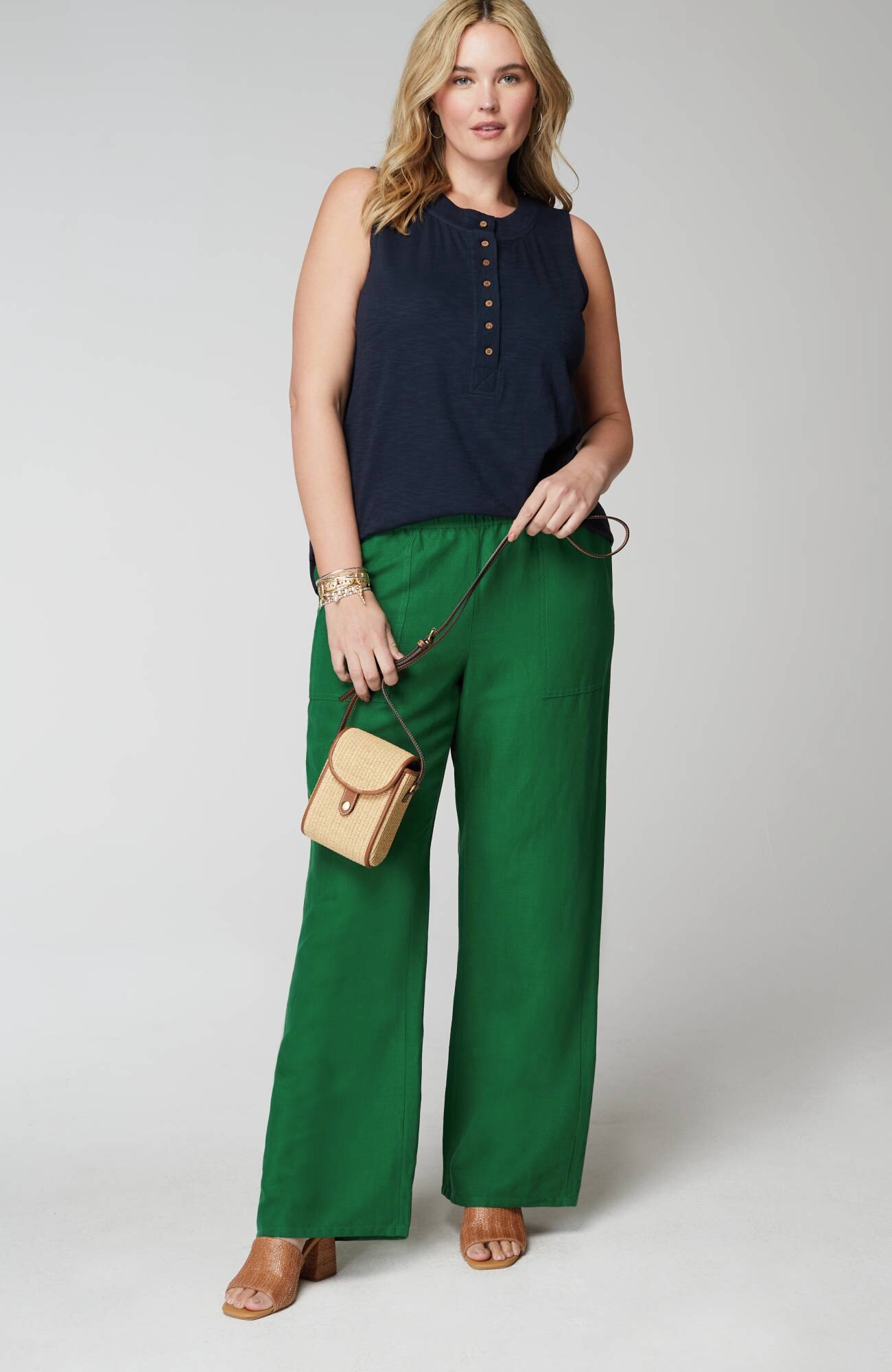 Rib-Trim Henley Tank