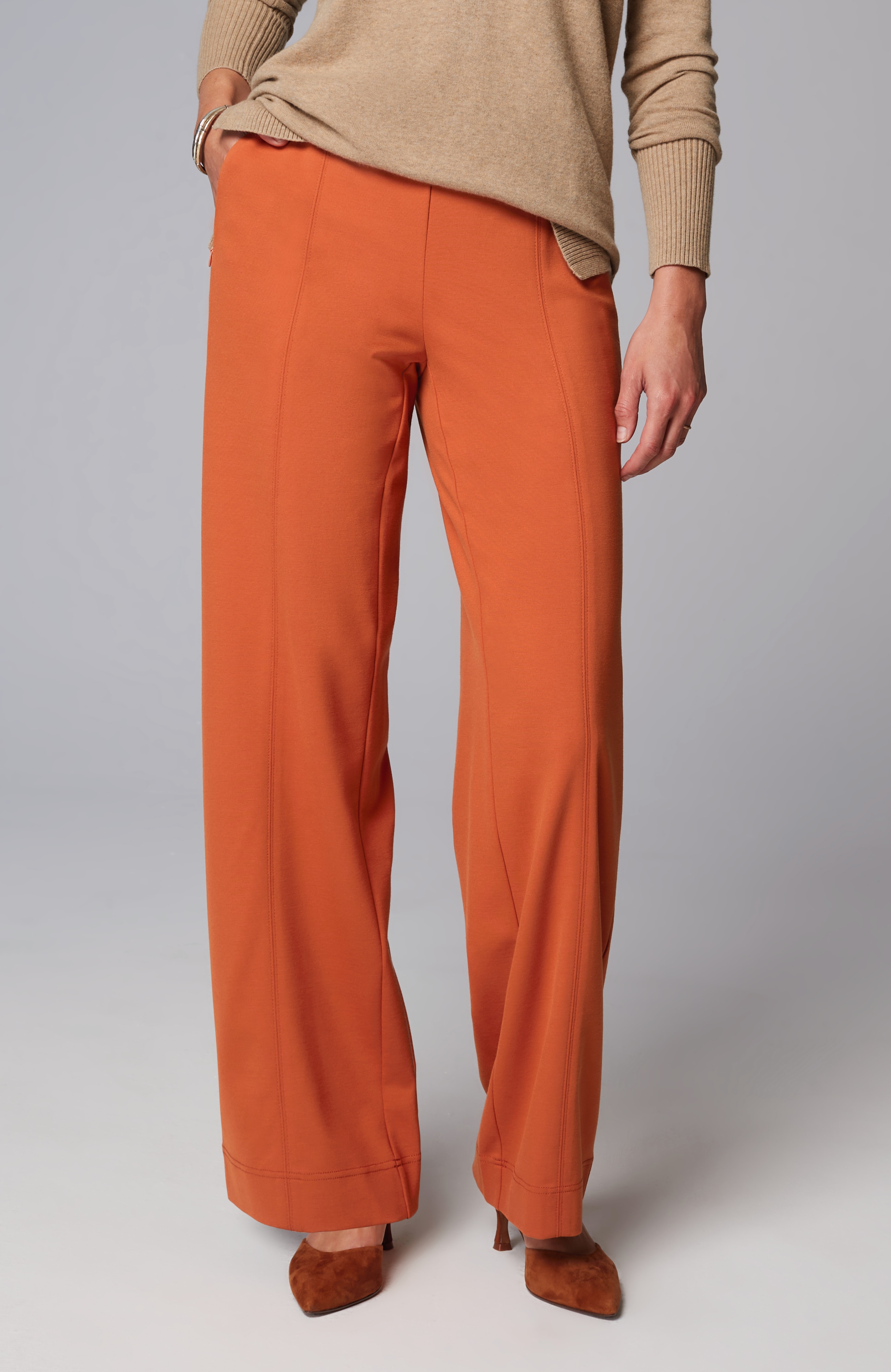 Ponte Wide-Leg Pants