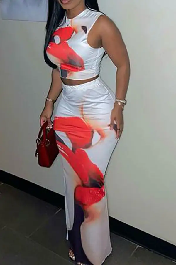 Lips Print Dress Set