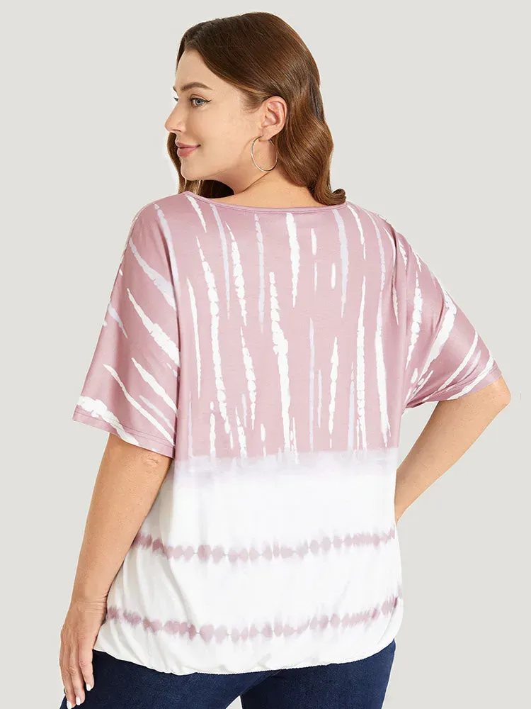 Tie Dye Batwing Sleeve T-shirt