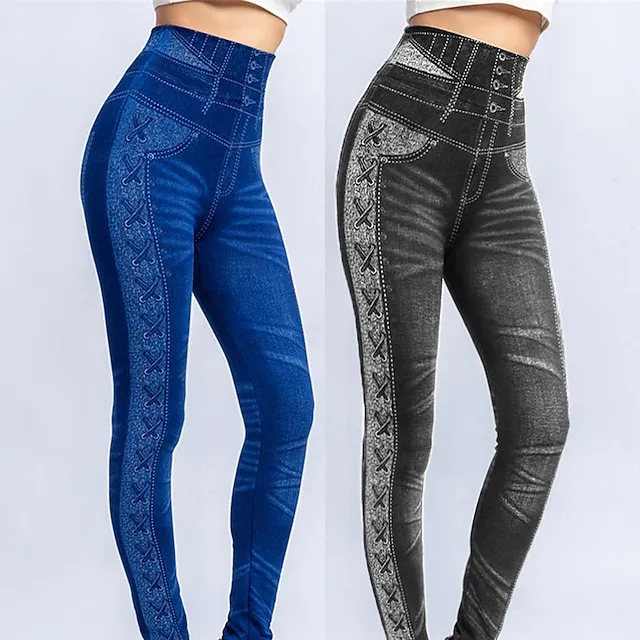 Women's High Elasticity High Waist Athletic Athleisure Black Blue S M Summer Spring