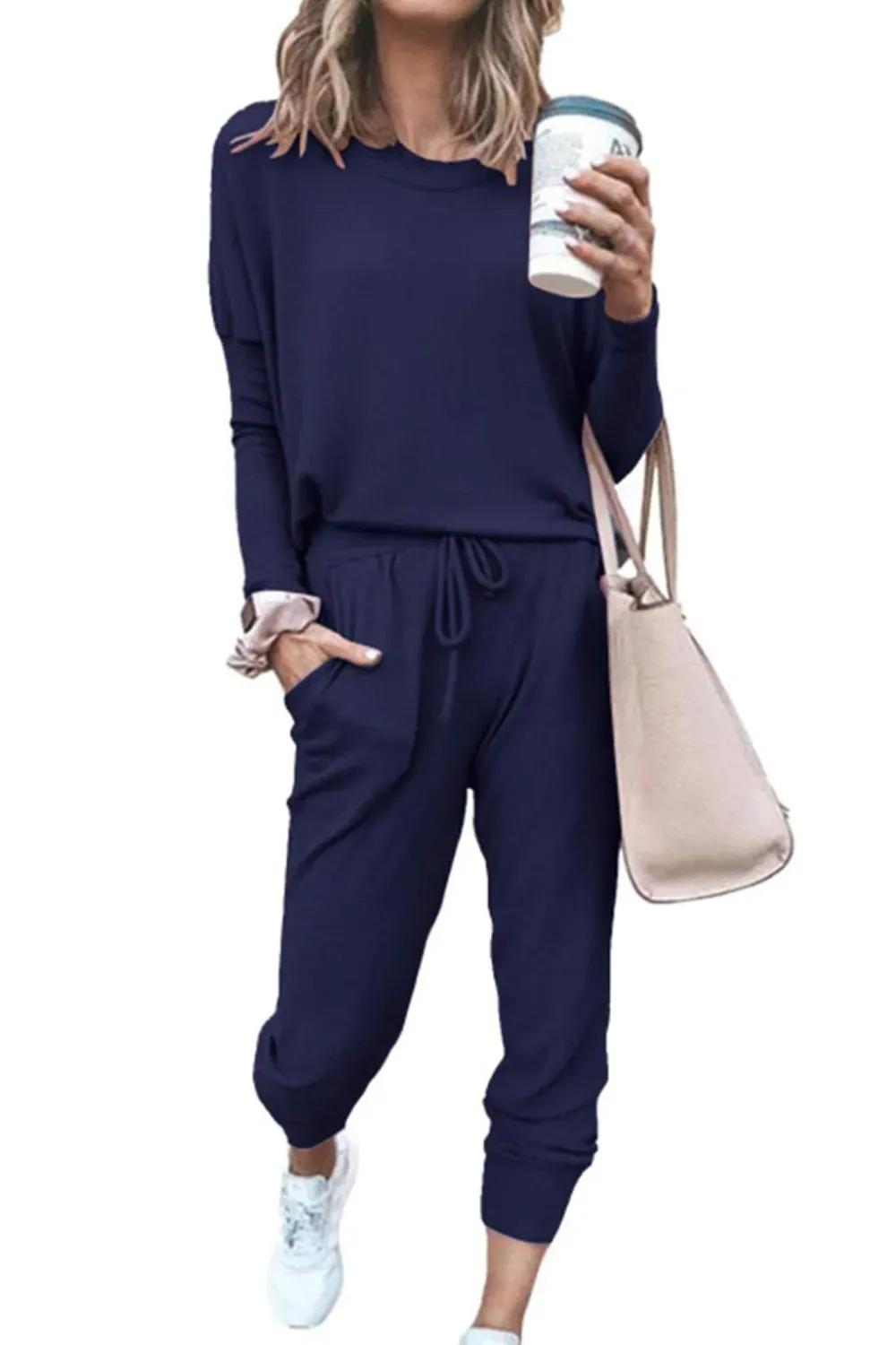 2025 Hot Sale Women's Fall Crewneck Pullover Tops And High Waisted Pants Lounge Set