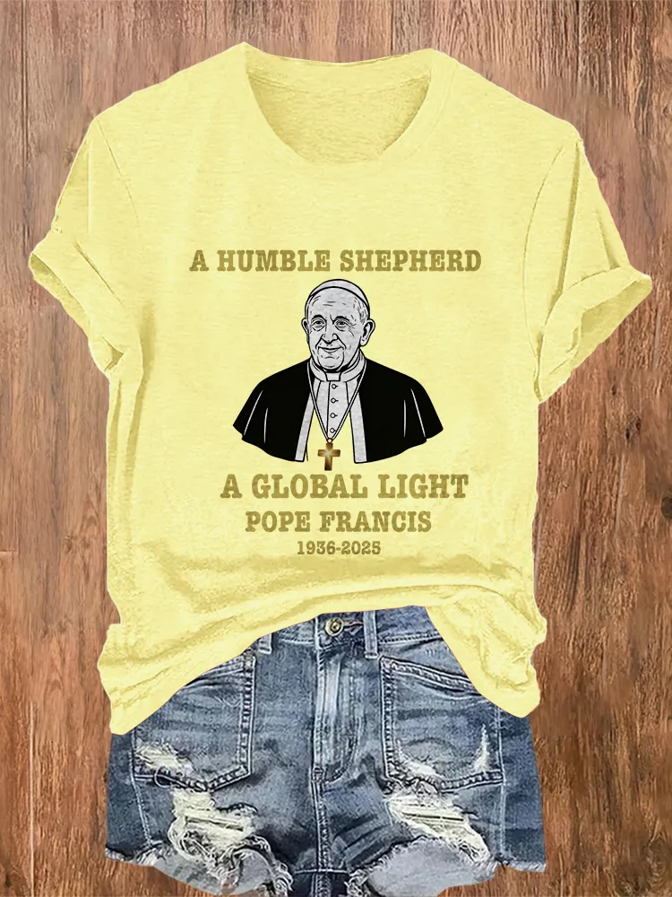 Women's A Humble Shepherd A Global Light Pf 1936-2025 Round Neck Short Sleeves Pure Cotton T-Shirt