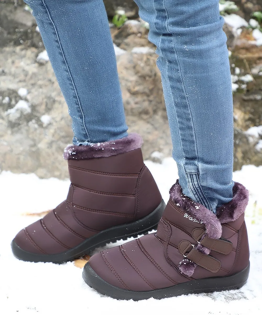 Coffee Strappy Snow Boot - Women