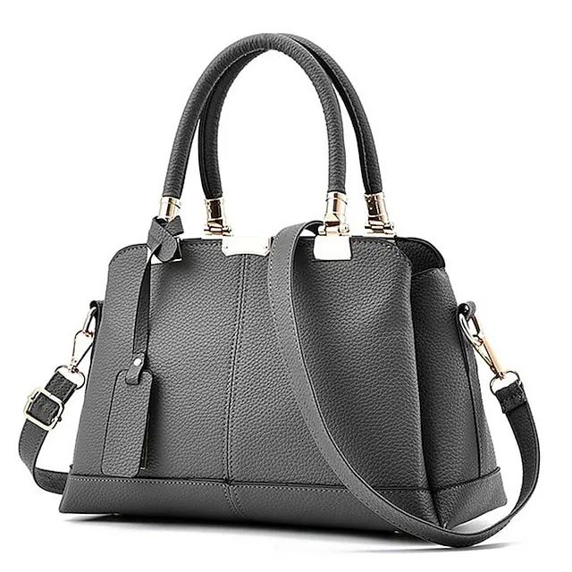 Women's Handbag Crossbody Bag Satchel Top Handle Bag PU Leather Daily Zipper Chain Solid Color Wine Black Pink