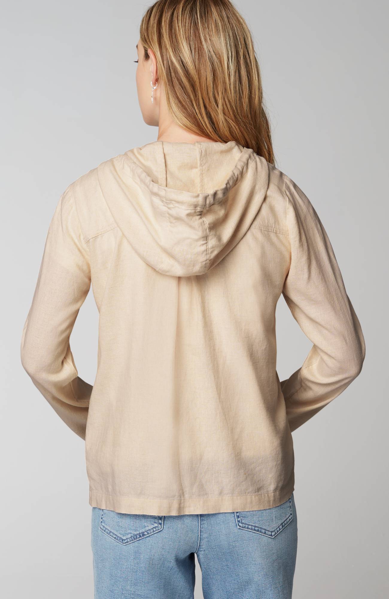 Hooded Tab-Sleeve Jacket